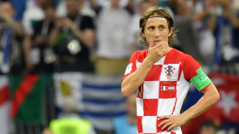Luka Modric se lamenta durante la Final de Rusia 2018