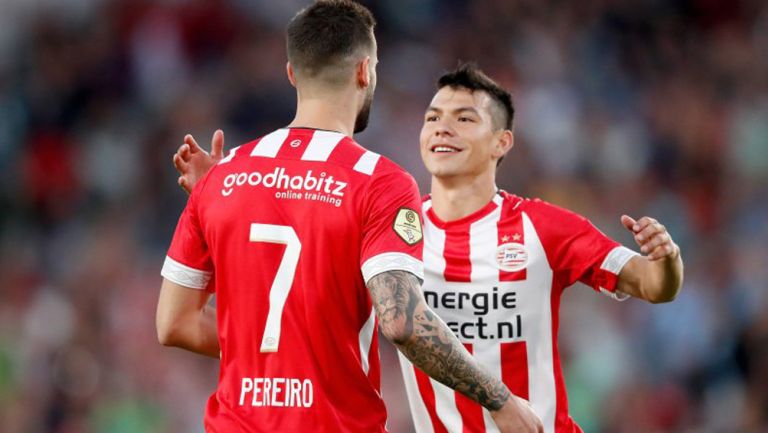 Lozano celebra un gol del PSV
