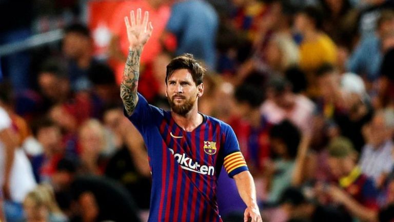 Messi festeja su gol contra el Alavés