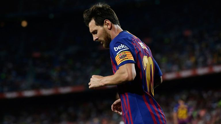 Messi en un partido con Barcelona 