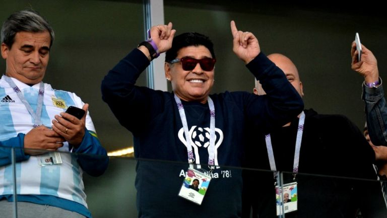 Maradona, durante el Mundial de Rusia 2018