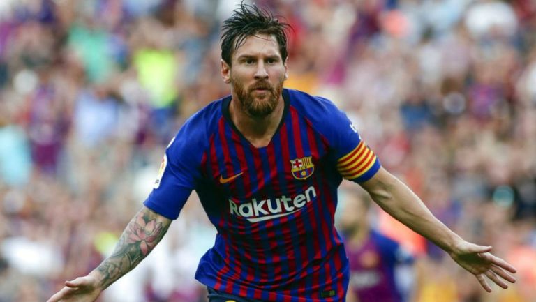Messi festeja gol contra Huesca