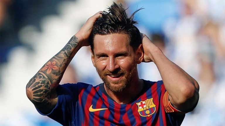 Messi en partido con el Barcelona 