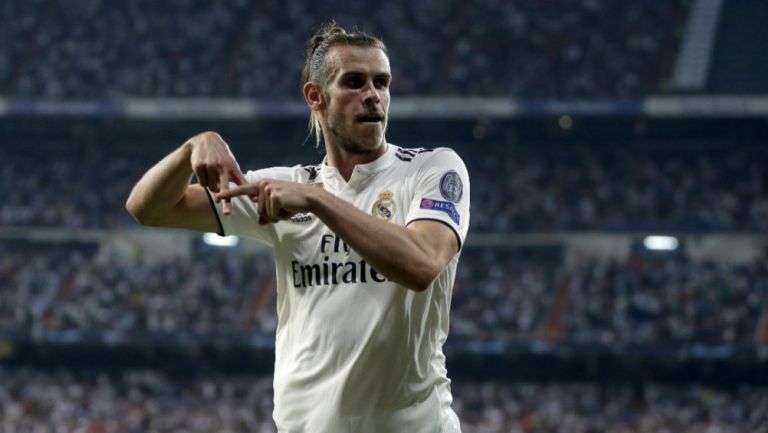 Bale festeja un gol con el Real Madrid