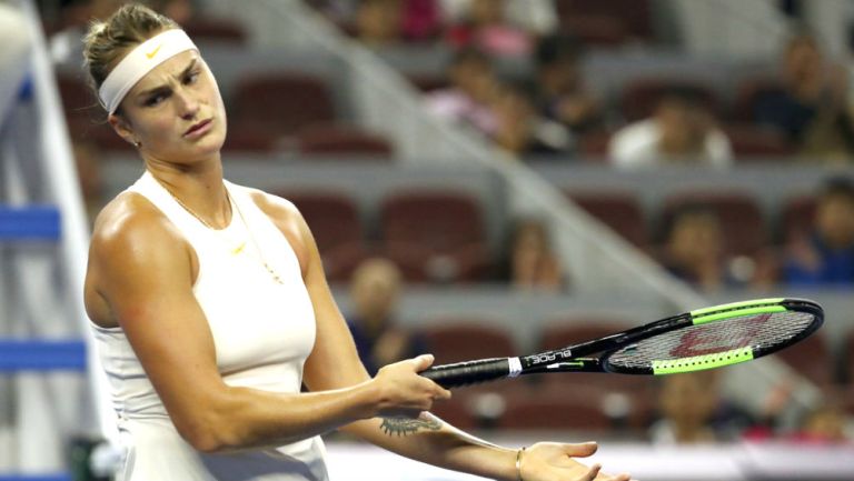 Aryna Sabalenka, durante un partido en el China Open