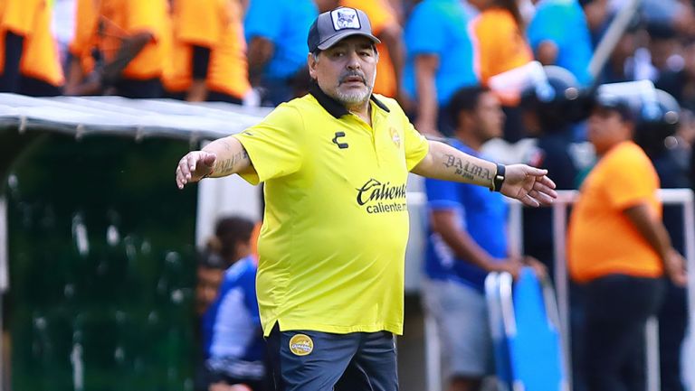 Maradona, en un encuentro al frente de Dorados de Sinaloa