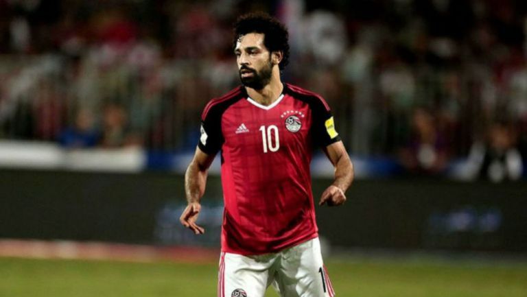 Salah durante el partido de Egipto