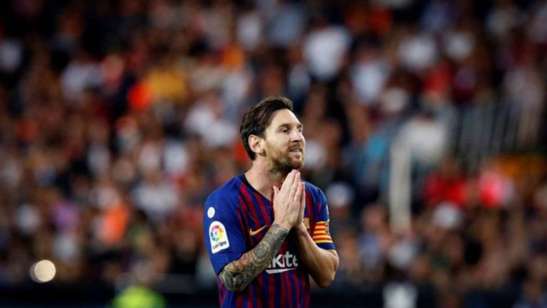 Messi durante el partido vs Valencia