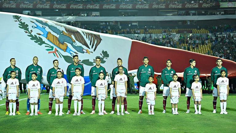 Jugadores de la Selección Mexicana antes del amistoso contra Costa Rica