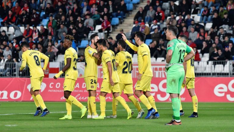 Villarreal celebra un gol ante el Almería 
