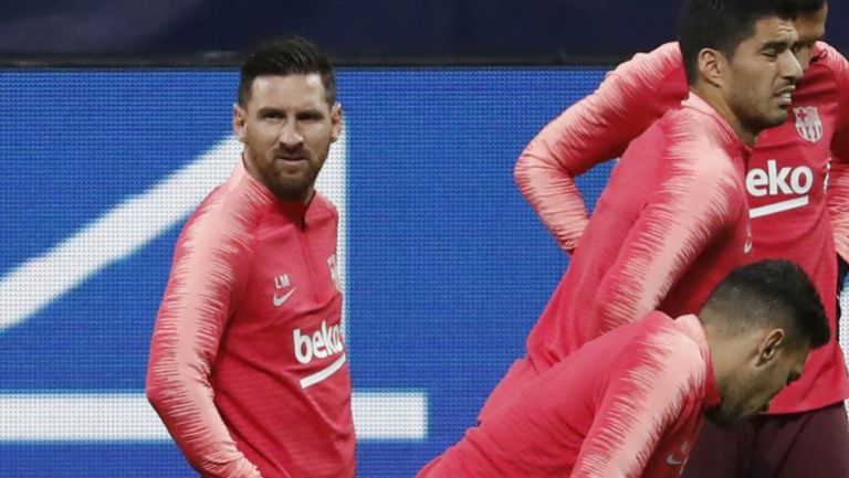 Messi, en la práctica del Barça previo al juego vs Inter
