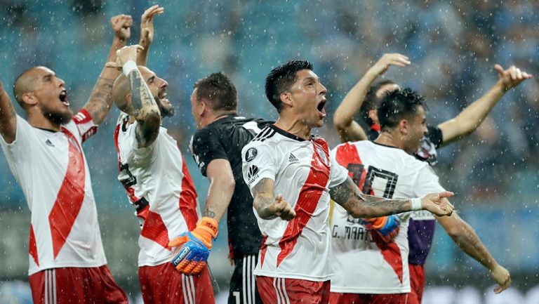 Los jugadores de River celebran el pase a la Final de la Libertadores