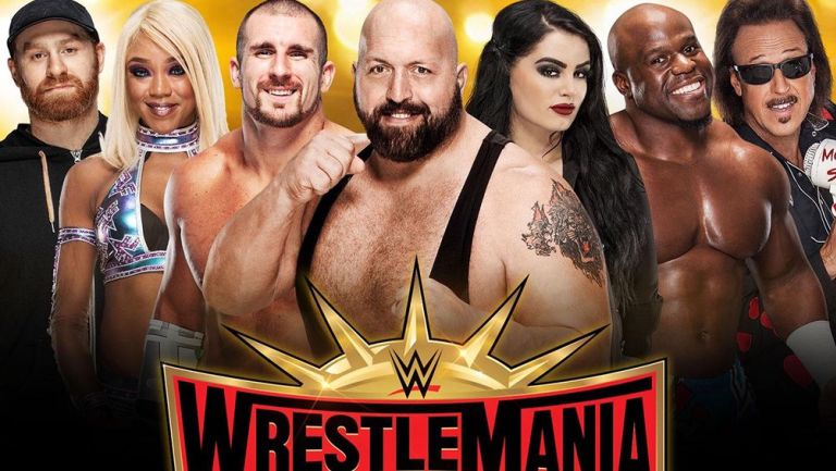 Cartel para la venta de boletos de WrestleMania 35
