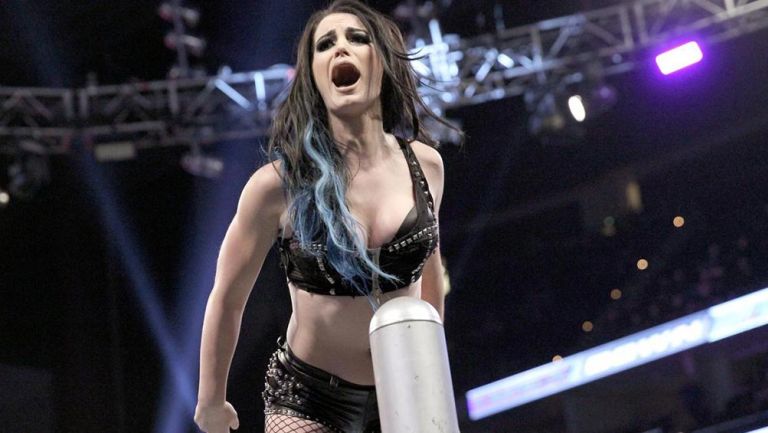 Paige durante una lucha en la WWE