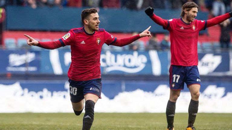 Kike Barja celebra gol con el Osasuna 