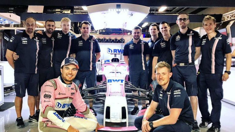 Pérez, celebra junto a su equipo el buen desempeño de Force India en F1 