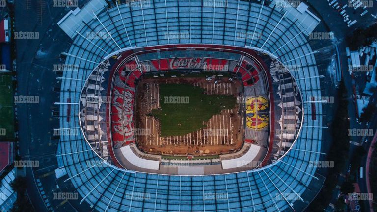 Así luce la cancha del Estadio Azteca