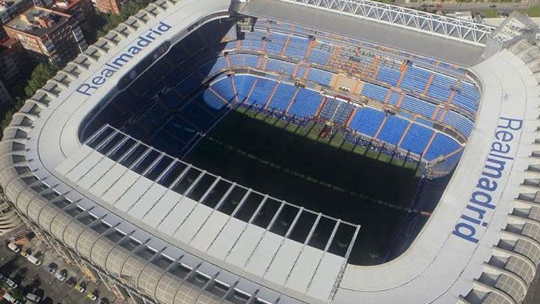El Santiago Bernabéu visto desde el aire