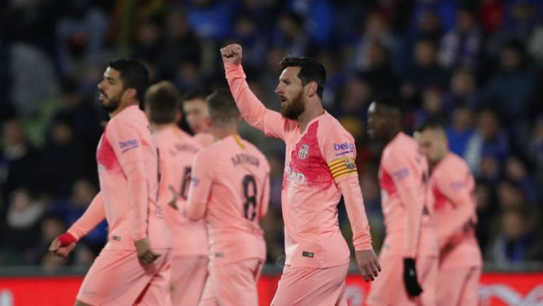 Messi celebra gol con el Getafe