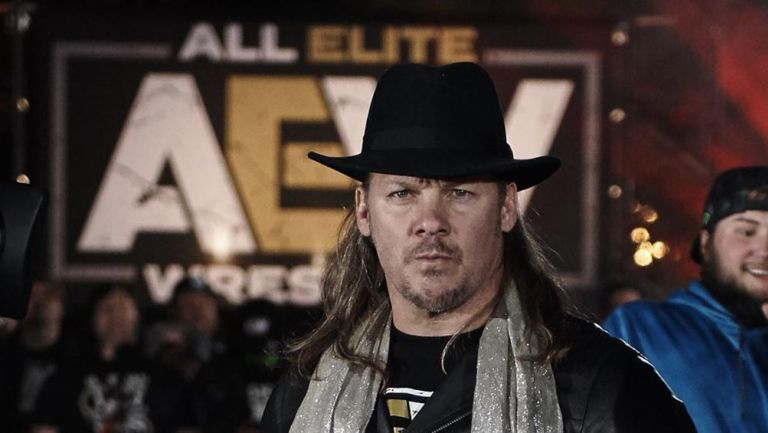 Chris Jericho en una conferencia de prensa de AEW