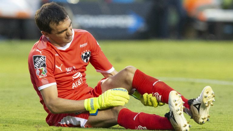 Marcelo Barovero en lamento tras sufrir una lesión 