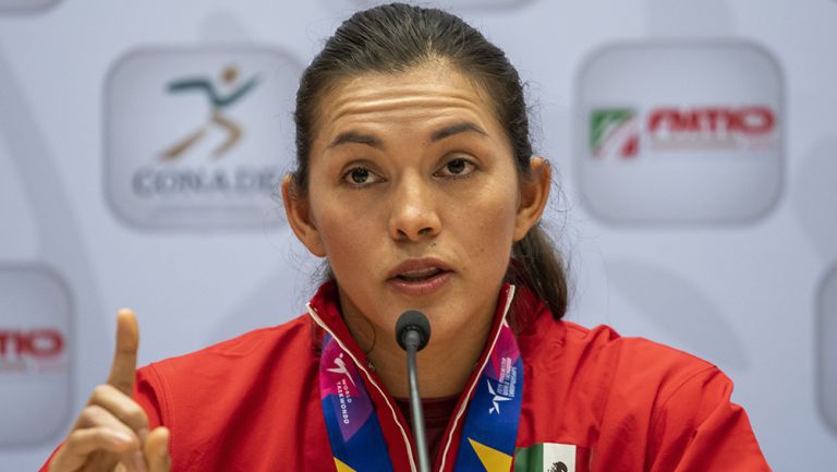 María del Rosario Espinoza, en conferencia de prensa