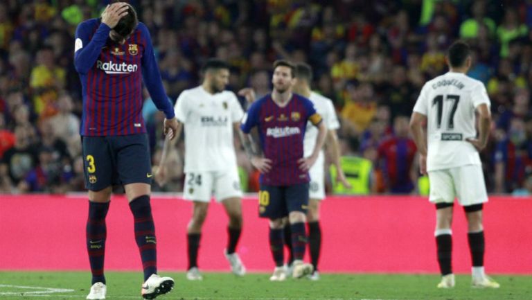 Piqué y Messi se lamentan en la Copa del Rey