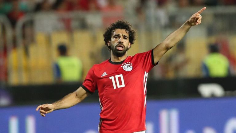 Mohamed Salah  en un partido con Egipto