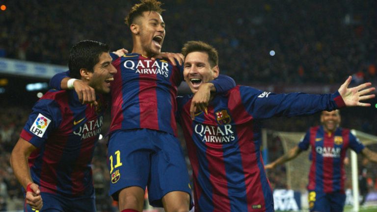 Luis Suárez, Neymar y Messi festejan victoria del Barça