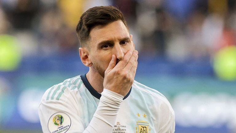 Lionel Messi en un partido de Copa América con Argentina