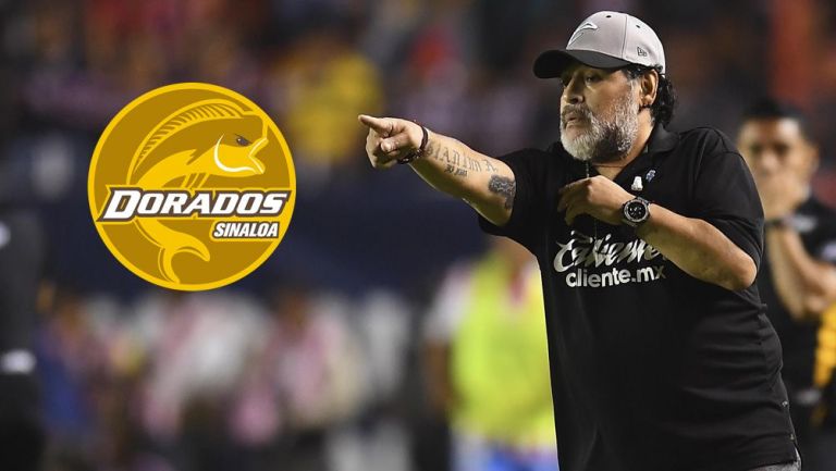 Maradona cuando dirigía a Dorados de Sinaloa