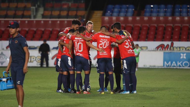 Los jugadores de Veracruz previo al partido de Copa