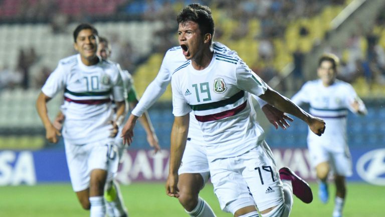 Ali Ávila en festejo, durante juego de Cuartos de Final de la Copa Mundial de la FIFA Sub17