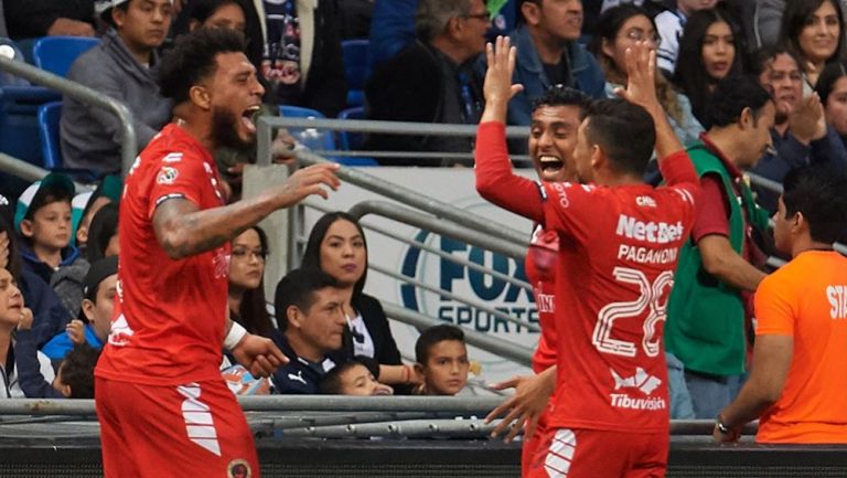 Jugadores de Veracruz festeja un gol vs Rayados