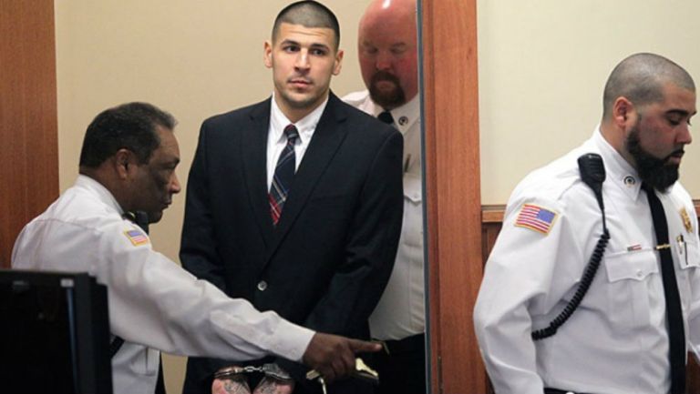 Aaron Hernández durante su juicio