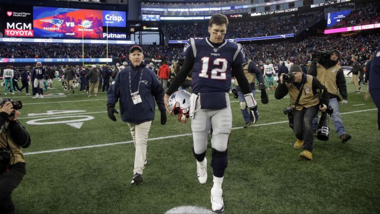 Tom Brady al terminar un partido de los Patriots