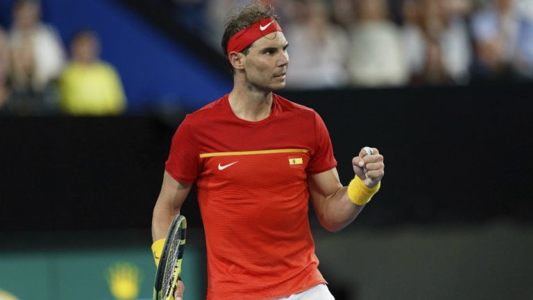 Rafael Nadal, tras obtener el triunfo en la ATP Cup