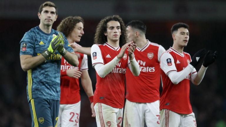 Jugadores del Arsenal celebrando la victoria