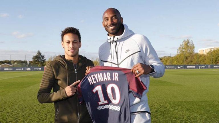 Neymar y Kobe en el entrenamiento del PSG