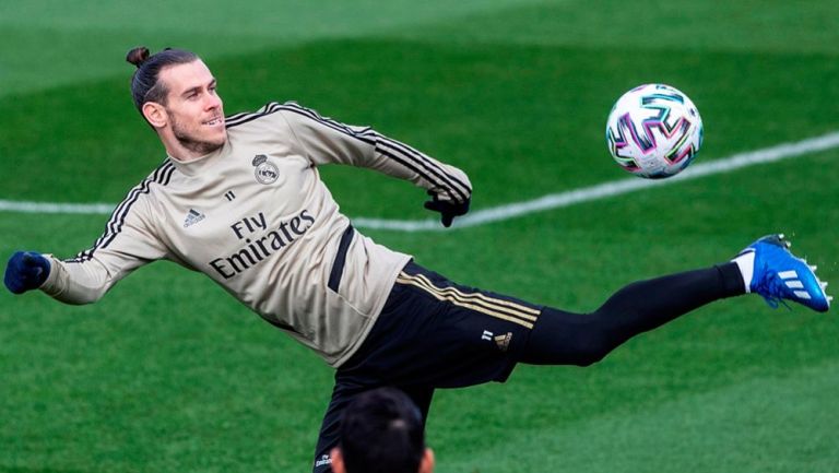 Gareth Bale, en un entrenamiento con el Real Madrid