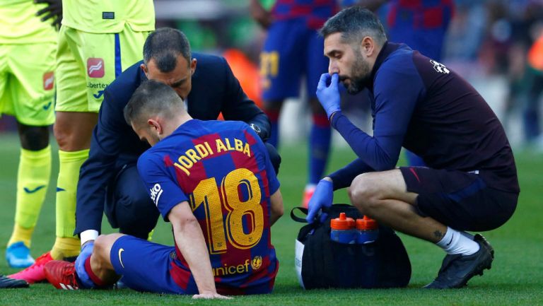 Jordi Alba se lesionó en el juego del Barcelona ante Getafe