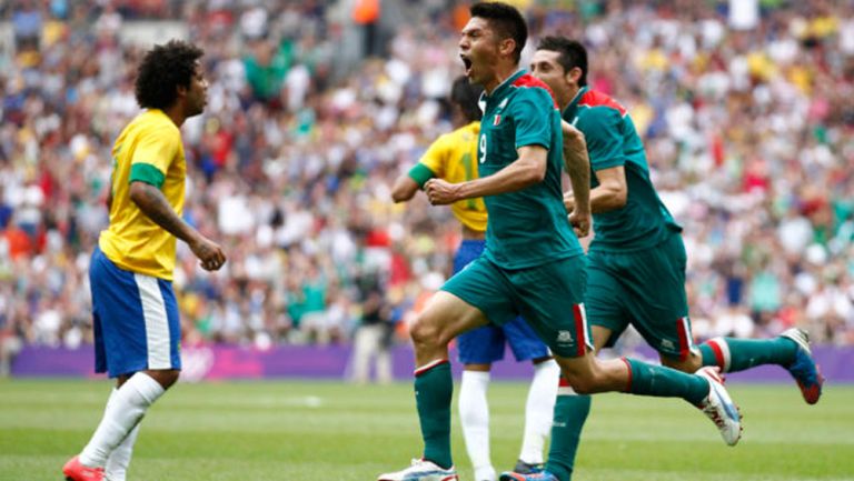 Oribe celebra un gol durante su participación en JO Londres 2012