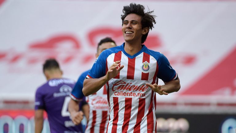 Macías, tras anotar un gol a Mazatlán en la Copa por México
