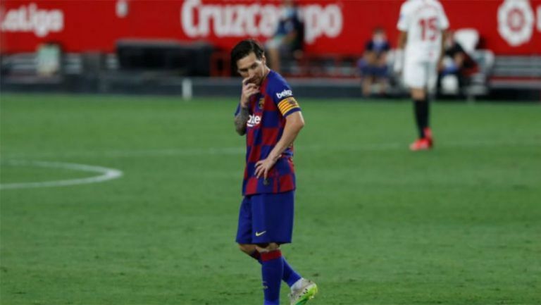 Messi en un partido con el Barcelona