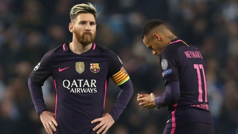 Messi y Neymar en un partido de Barcelona 