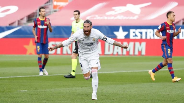 Sergio Ramos después de anotar el penalti