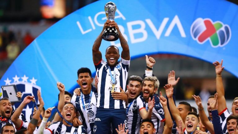 Rayados festejando el título del Apertura 2019