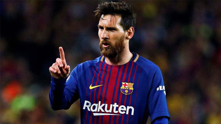Lionel Messi en el partido del Barcelona 