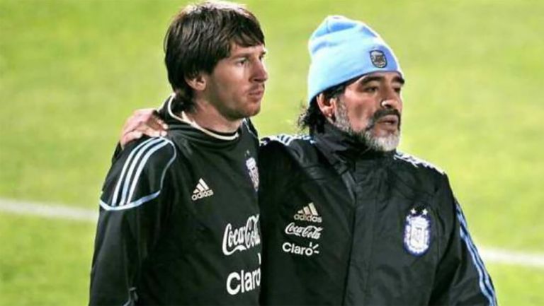 Diego Armando Maradona y Lionel Messi en la Selección Argentina