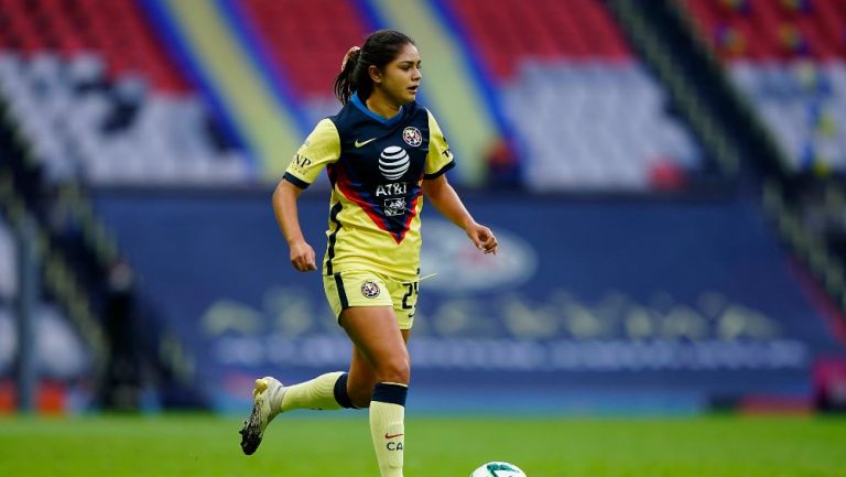 Jana Gutiérrez durante un partido con América Femenil